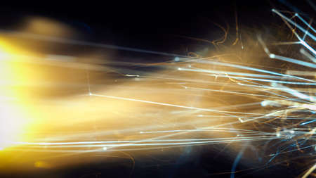 Colored flint sparksの写真素材