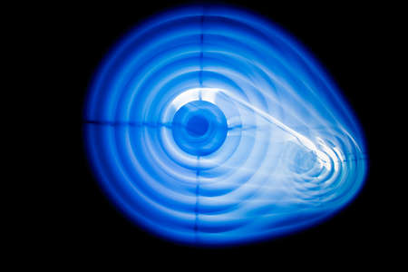 Sound waves in the dark in the darkの写真素材