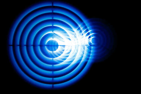Sound waves in the dark in the darkの写真素材