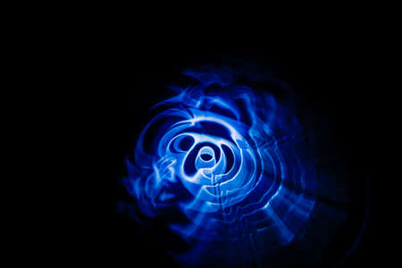 Sound waves in the darkの写真素材