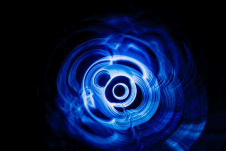 Sound waves in the darkの写真素材