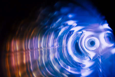 Sound waves in the dark in full colorの写真素材