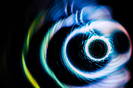 Sound waves in the dark in full colorの写真素材