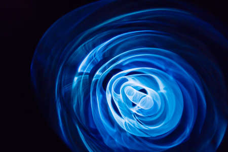 Sound waves in the dark. Blue colorの写真素材