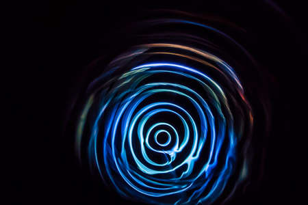 Sound waves in the visible full color in the darkの写真素材
