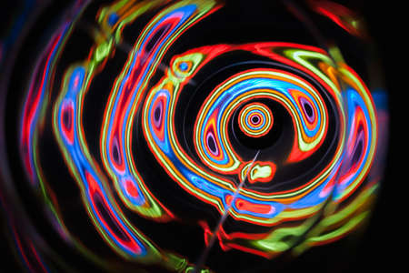 Sound waves in the visible full color in the darkの写真素材