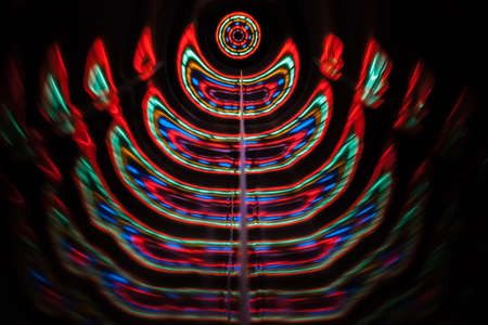 Sound waves in the visible full color in the darkの写真素材