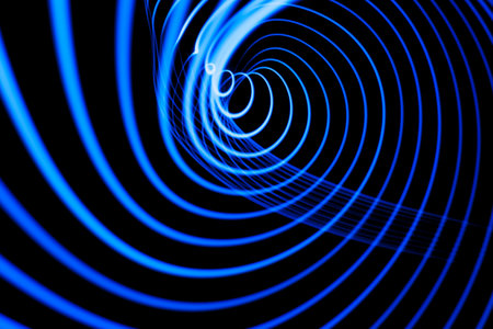 Sound waves in the darkの写真素材