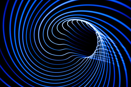 Sound waves in the darkの写真素材