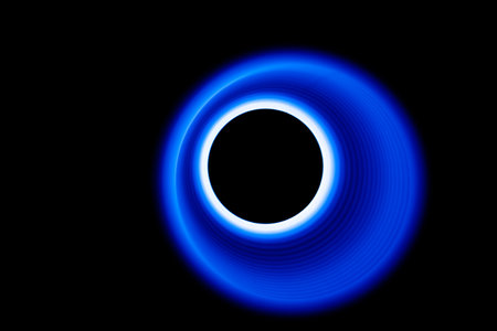 Sound waves in the darkの写真素材