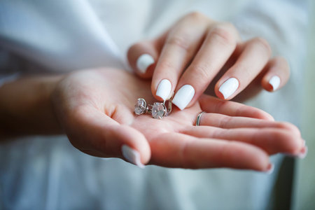 wedding accessories bride on the wedding dayの写真素材