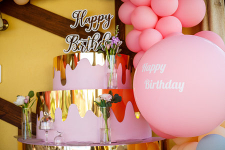 Decoration and decor for children's partyの写真素材