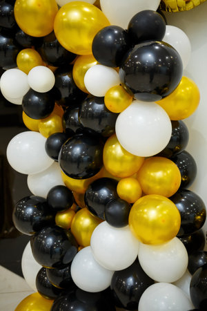 multi-colored balloons for a cheerful holidayの写真素材
