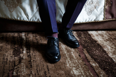 groom's accessories on the wedding dayの写真素材