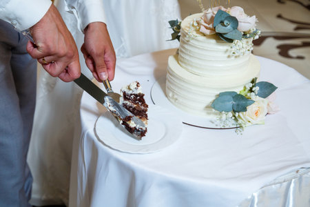 Beautiful and sweet wedding cake for newlyweds