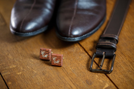 groom's accessories on the wedding day