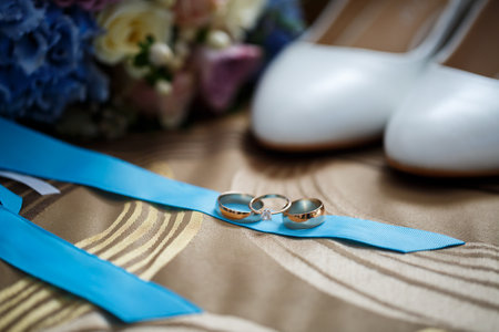 wedding accessories bride on the wedding dayの写真素材