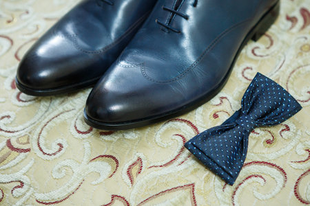 men's wedding accessories on the wedding dayの写真素材