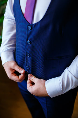 groom's accessories on the wedding dayの写真素材