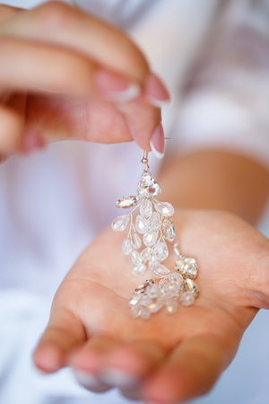 wedding accessories bride on the wedding dayの写真素材