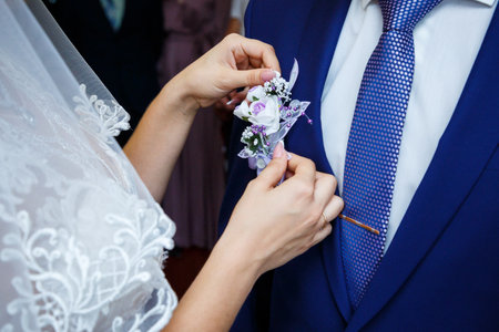 groom's accessories on the wedding dayの写真素材