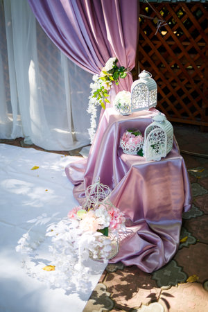 beautiful decor on a wedding dayの写真素材