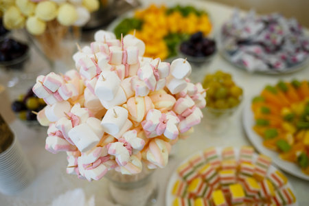 Beautiful and delicious cakes on a festive dayの写真素材