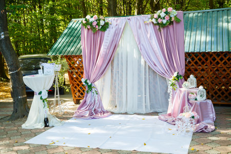 beautiful decor on a wedding dayの写真素材