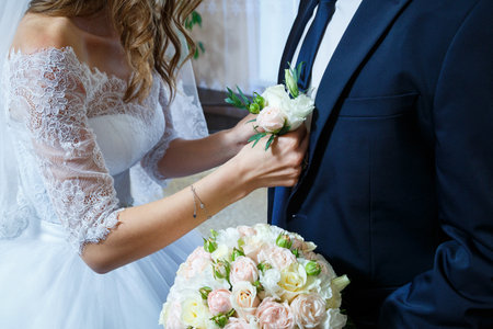 groom's accessories on the wedding dayの写真素材