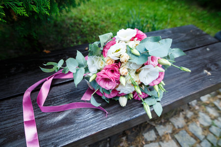 beautiful wedding bouquet for the brideの写真素材