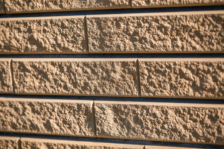 Brown brick. Brick texture, building material, smooth brick laying during repairの写真素材