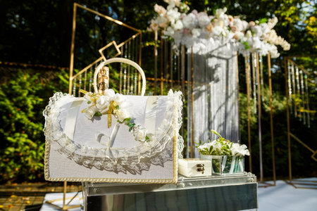 beautiful decor on a wedding dayの写真素材