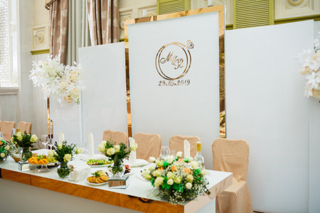 beautiful decor on a wedding dayの写真素材