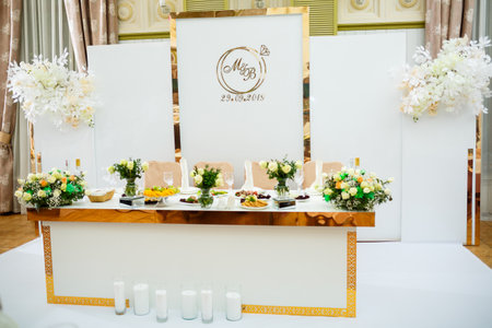beautiful decor on a wedding dayの写真素材