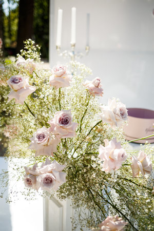 beautiful decor on a wedding dayの写真素材