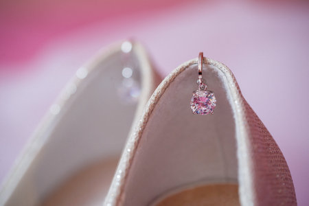 wedding accessories bride on the wedding dayの写真素材