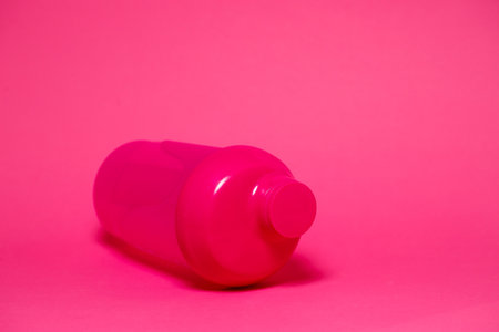 pink shaker, color background, sports, energy drink, equipment for the gymの写真素材