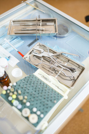 Dental clinic instruments for the treatment of the oral cavity. Dental instrumentsの写真素材