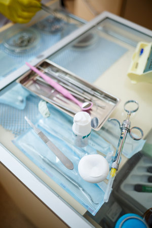 Dental clinic instruments for the treatment of the oral cavity. Dental instrumentsの写真素材