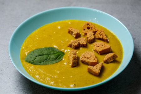 chickpea puree with crackers and spinachの写真素材