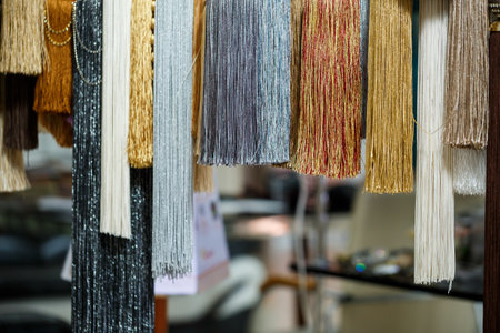 Decorative ties from textiles for curtains curtainsの写真素材