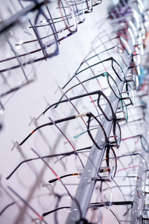 glasses for improving vision on a large displayの写真素材