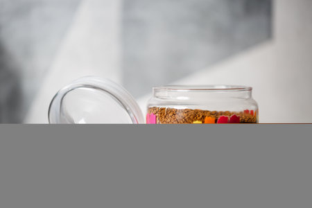 Granules of instant coffee backgroundの写真素材