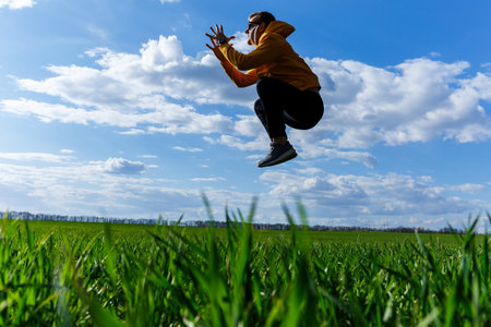 The freedom to feel good and to travel is an adventure concept. Copy space silhouette of a man...