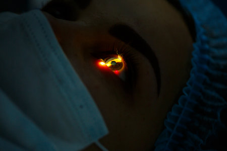 Medical laser eye correction. Medicine technology eye operation.の写真素材