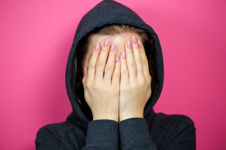 Portrait of a girl. Face without makeup. Violence in family.