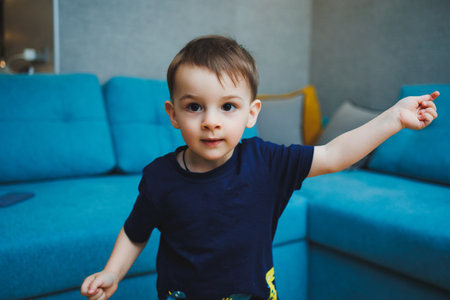 Emotions on the face of a two-year-old little boy, an emotional child. A boy with different grimaces...