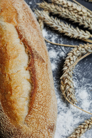 Fragrant whole grain bread without yeast. Bread on natural sourdough. Wheat bread