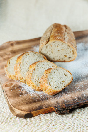 Freshly baked rye bread on a mixture of whole grain, rye and wheat flour. Fresh homemade bread....