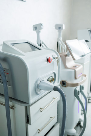Modern apparatus for laser epilation of the body. Hair removal device.の写真素材